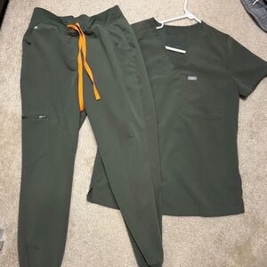 Figs green scrubs set, joggers